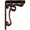 Ekena Millwork Orleans Wrought Iron Bracket, (Triple center brace), Antiqued Copper 2"W x 5 1/2"D x 8"H BKTM02X05X08TOLACO - alternate 4